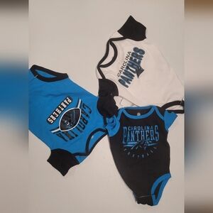 NFL Panthers Newborn Onesies in Blue and Black